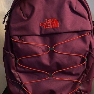 The North Face Men's Backpack - Plum and Orangey Red